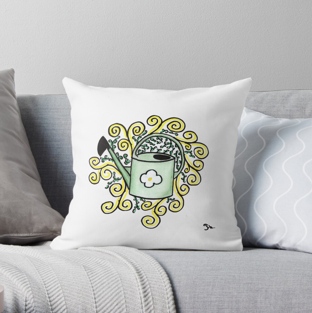 Watering can Throw Pillow