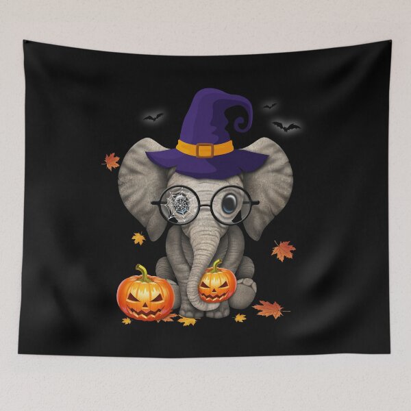 Item preview, Cute Elephant Witch Scary Halloween Party Moon Night Shirt Horror Pumpkin Animal T Shirt designed and sold by tuanitus.