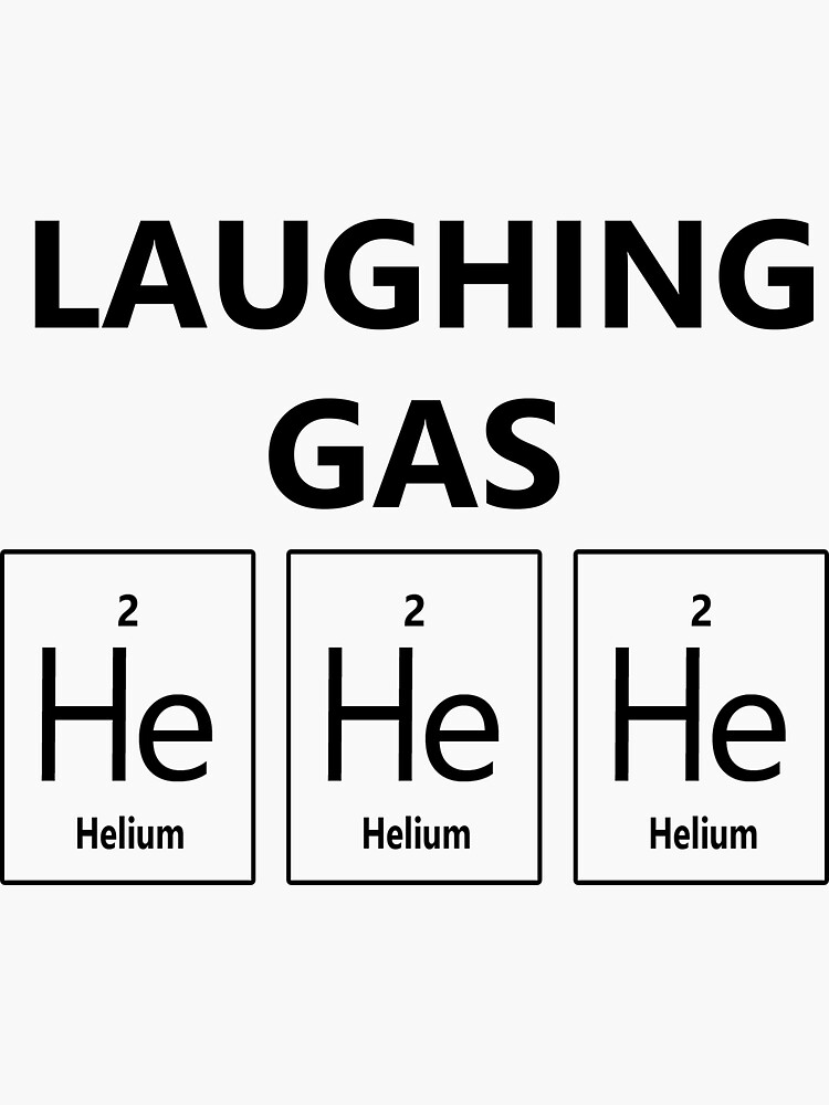 "Funny Periodic Table graphic "Laughing gas"" Sticker by Solspring