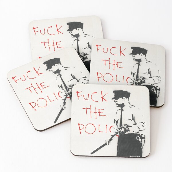 Item preview, fuck the police Banksy stencil art designed and sold by WE-ARE-BANKSY.