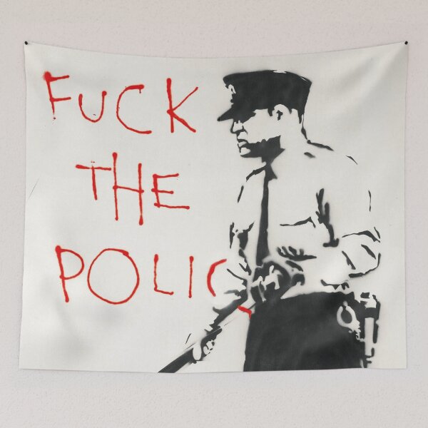 Item preview, fuck the police Banksy stencil art designed and sold by WE-ARE-BANKSY.