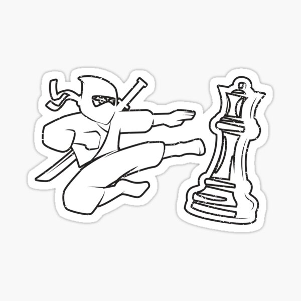 Funny Retro Vintage Chess Ninja Sticker