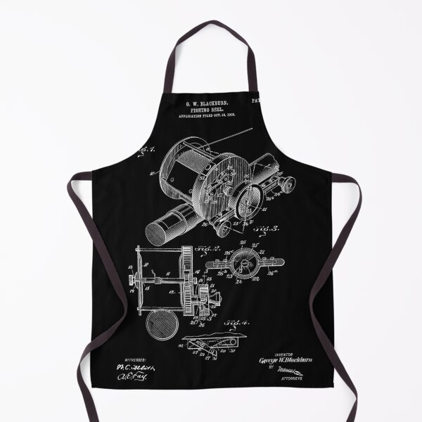 Item preview, Fishing reel 1907 patent black designed and sold by InkedArtPrints.