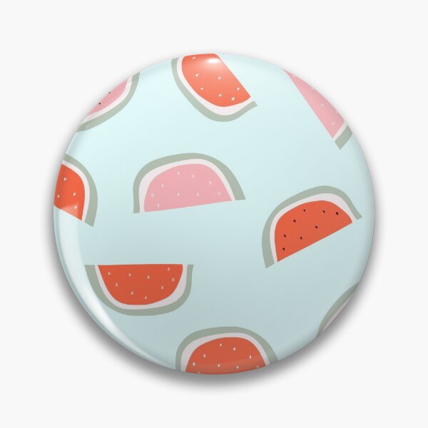 Item preview, Red and pink watermelon slice with bones design on blue background designed and sold by Eshka.