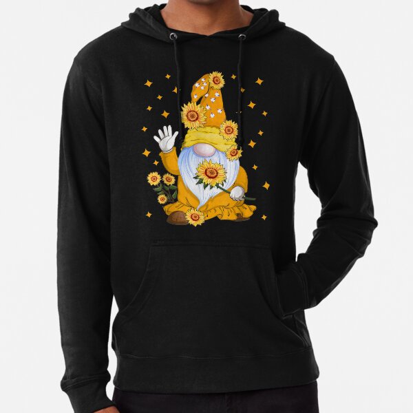 Cute Gnome with Sunflower Floral Lightweight Hoodie