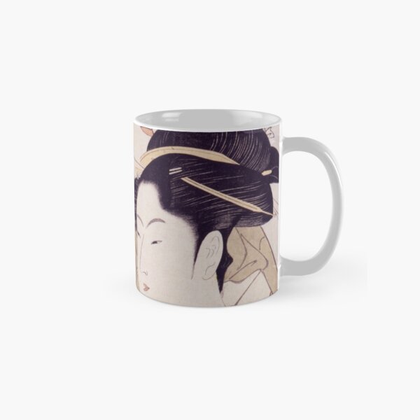Tres bellezas de nuestros días, ukiyo-e de Kitagawa Utamaro Taza clásica