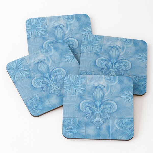 Item preview, Fleur-de-lis ornament - vintage sky blue designed and sold by k9printart.