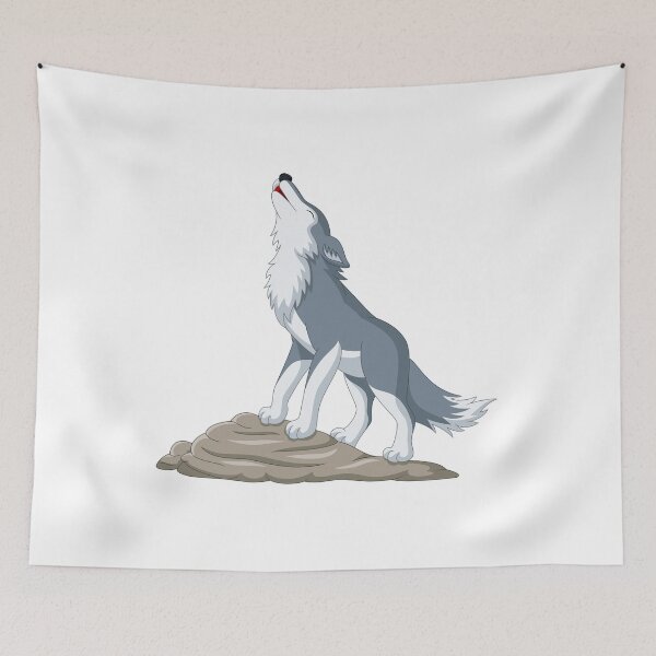 Item preview, Cartoon Wolf On the Rock designed and sold by JTS STORE.