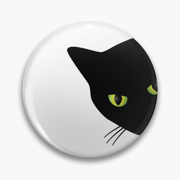 Item preview, Annoyed black cat staring behind a corner designed and sold by Happy Puppy Print On Demand.