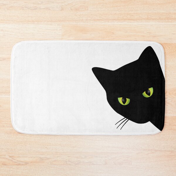 Item preview, Annoyed black cat staring behind a corner designed and sold by Happy Puppy Print On Demand.