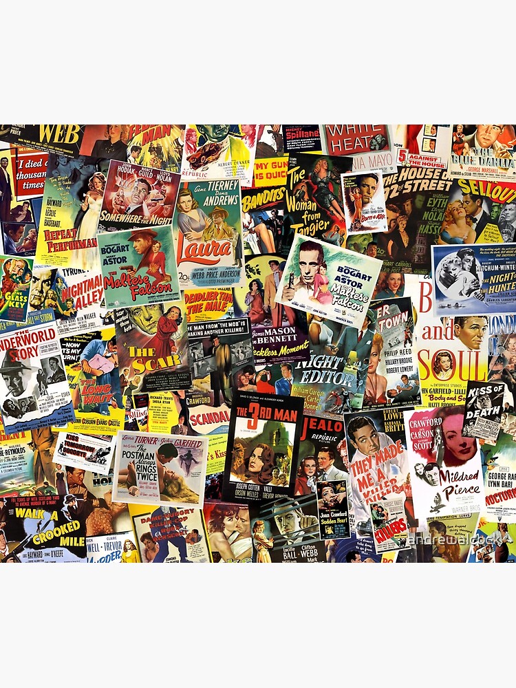 Thumbnail 6 of 6, Throw Blanket, Film Noir Poster Collage designed and sold by Andrew Alcock.