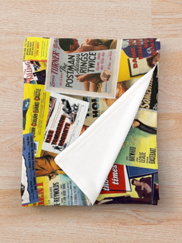 Thumbnail 3 of 6, Throw Blanket, Film Noir Poster Collage designed and sold by Andrew Alcock.