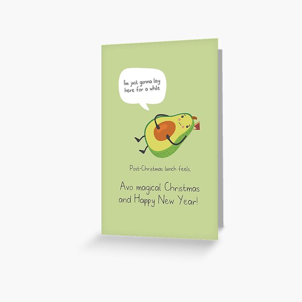 Festive Foods Quirky Greeting Cards - Avo Magical Christmas Greeting Card