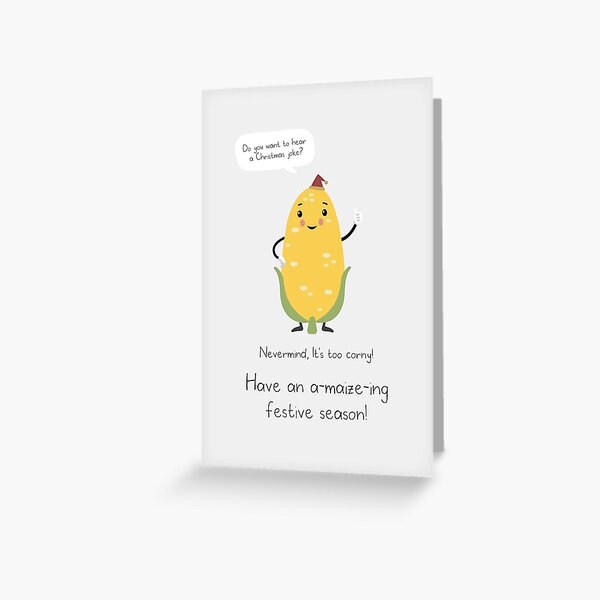 Festive Foods Quirky Greeting Cards - Corny Christmas Greeting Card