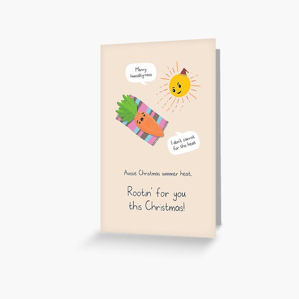 Festive Foods Quirky Greeting Cards - Carrot on the beach Greeting Card
