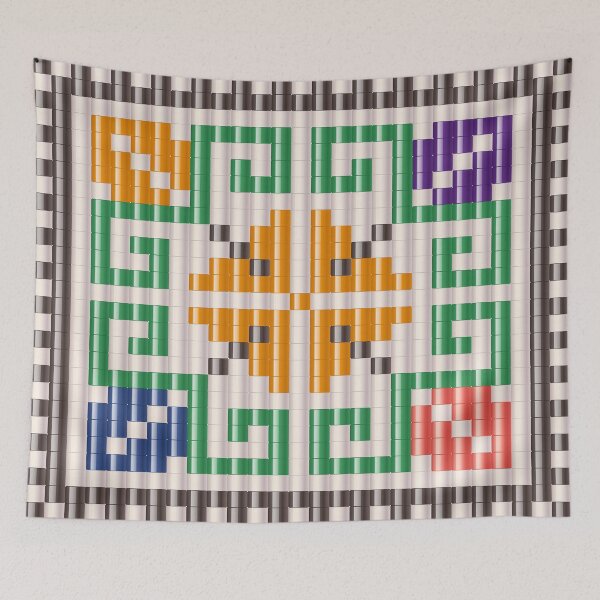 Item preview, Romanian beaded folk motif with colourful ancestral embroidery designed and sold by folkyouall.