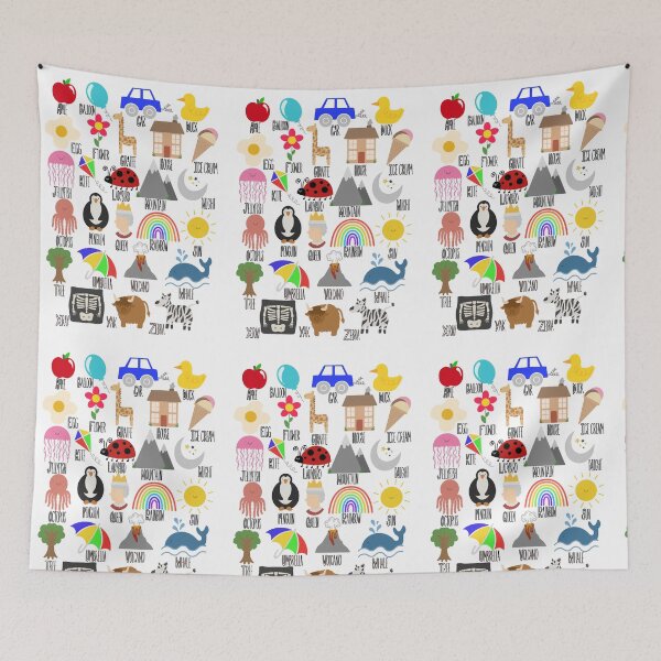 Item preview, Children’s alphabet - A-Z images graphics - learn the alphabet - children’s wall art designed and sold by Sinead Ashcroft.