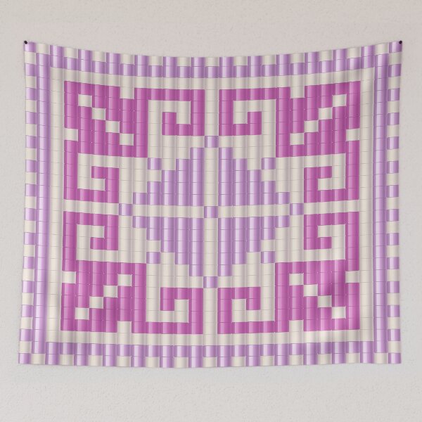 Item preview, Romanian beaded folk motif with ancestral embroidery in amethyst hues designed and sold by folkyouall.