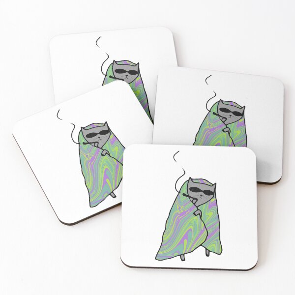 Item preview, Cat smoke with its psychedelic blanket designed and sold by dayFney.