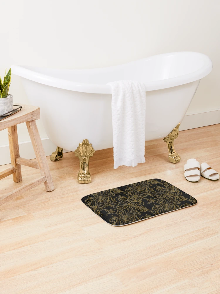 Thumbnail 2 of 6, Bath Mat, Gold Fashion Pattern designed and sold by TSlayerMerch.