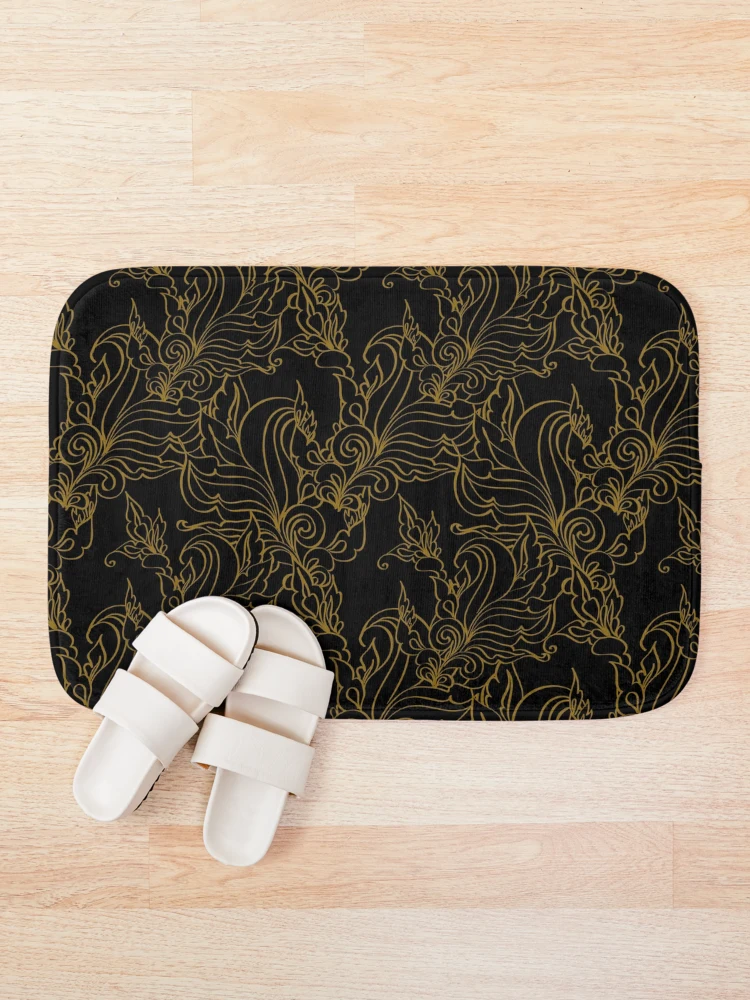 Thumbnail 1 of 6, Bath Mat, Gold Fashion Pattern designed and sold by TSlayerMerch.