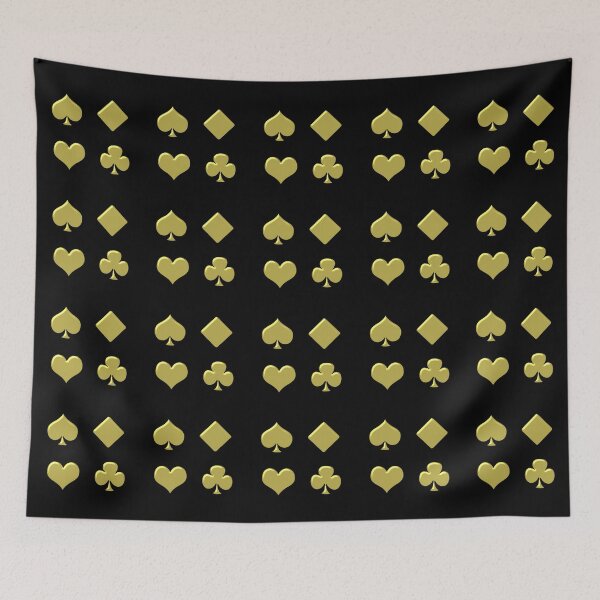 Item preview, Playing cards metallic gold signs on solid black background designed and sold by ankka.