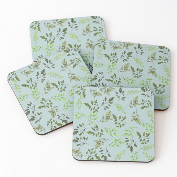 Item preview, Preppy French Botanical Tree Branches Blue Leaf Print designed and sold by IamTrending.