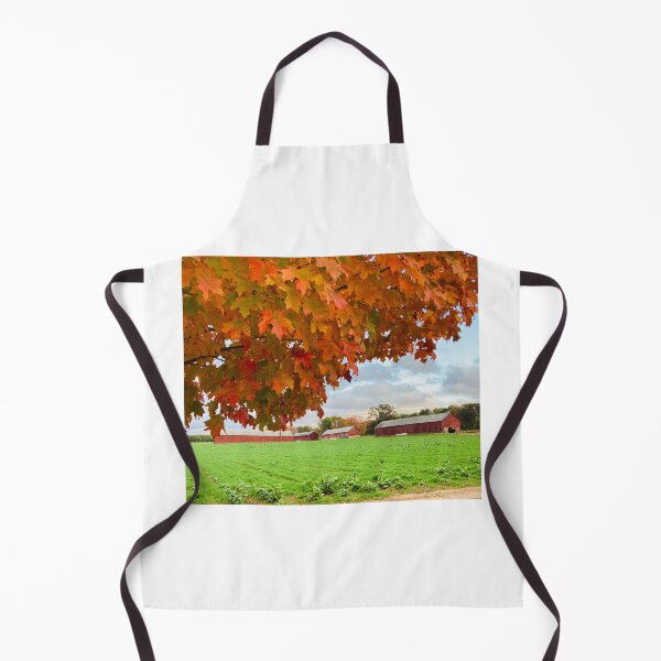 Item preview, Fall in Connecticut w red barns, red leaves designed and sold by Paintingladycat.