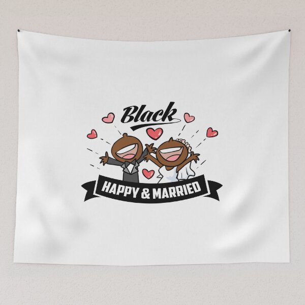 Item preview, Black Happy And Married Funny design designed and sold by YerrouDesing.