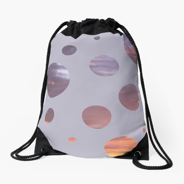 Elegant Geometric - quirky abstract polka dot rainbow pattern Drawstring Bag
