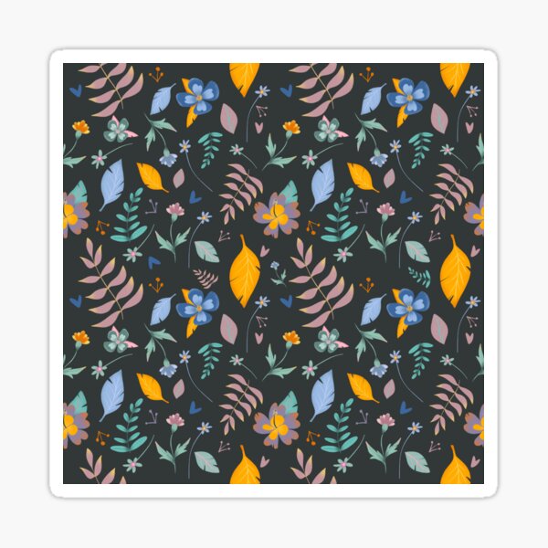 Floral pattern dark Sticker
