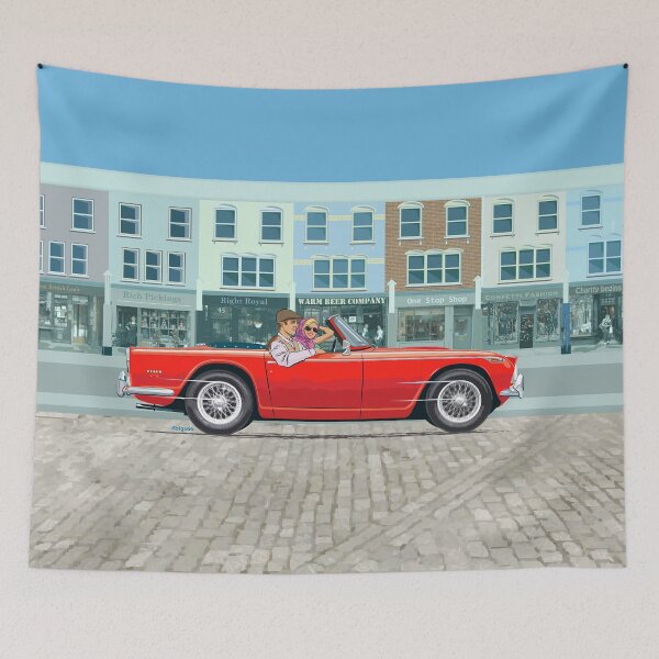 Item preview, TR5 in Signal Red in right hand drive – with optional wire wheels designed and sold by Bigs66.