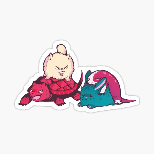A cuter piggyback race Sticker