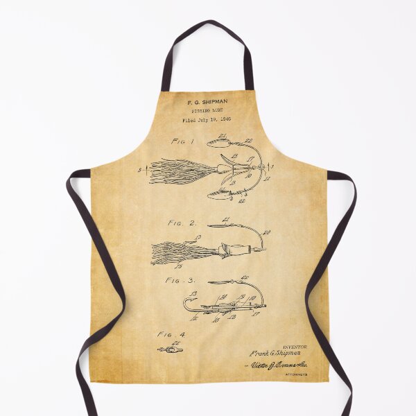 Item preview, Fishing lure 1949 patent antique designed and sold by InkedArtPrints.