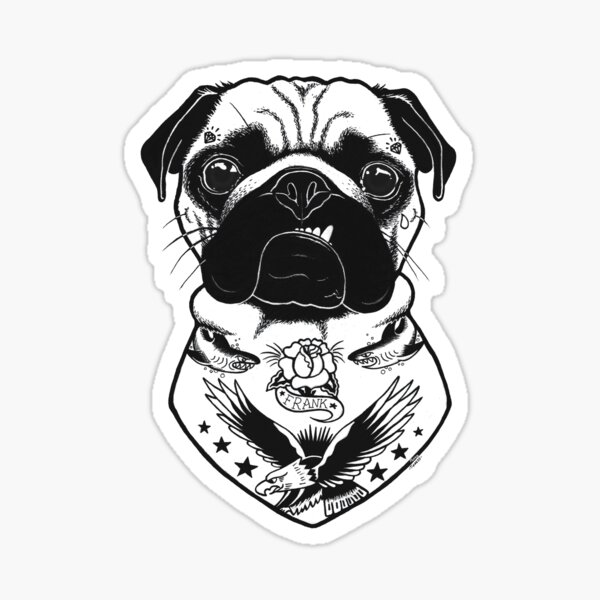 Tattooed Dog - Pug Sticker