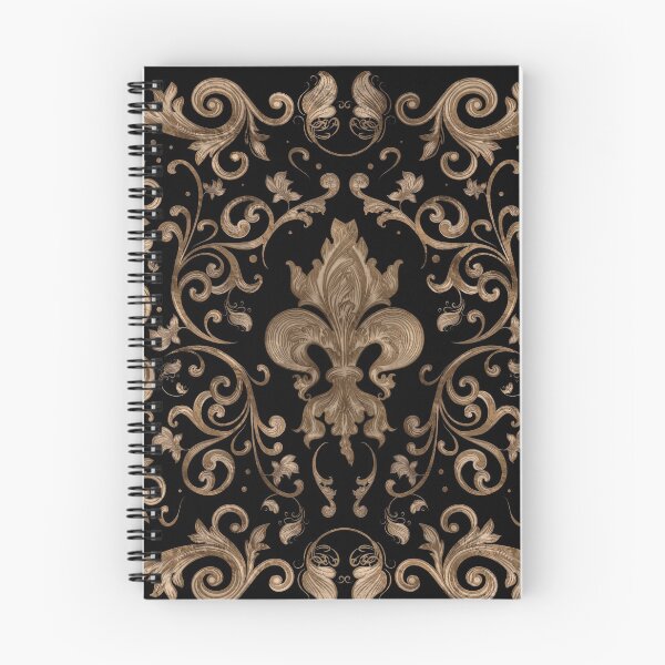 Item preview, Luxury Fleur-de-lis ornament - black and gold designed and sold by k9printart.