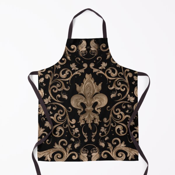 Item preview, Luxury Fleur-de-lis ornament - black and gold designed and sold by k9printart.