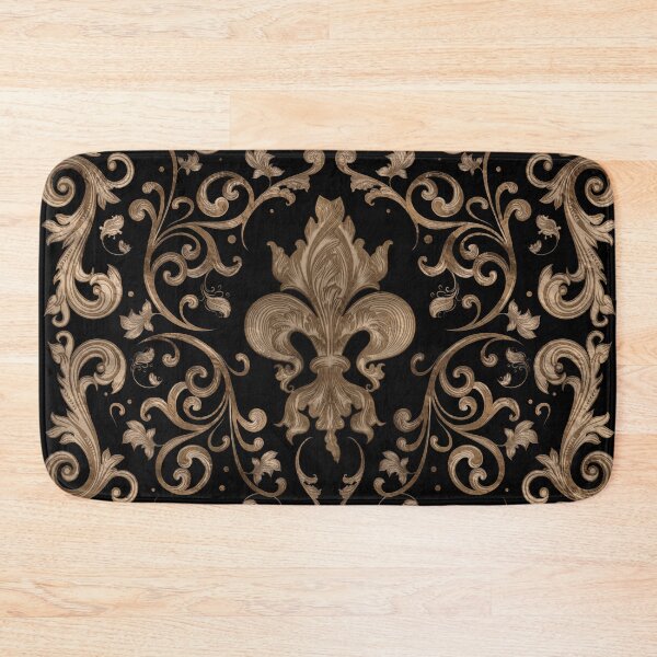 Item preview, Luxury Fleur-de-lis ornament - black and gold designed and sold by k9printart.