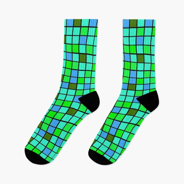 Item preview, Green Cyan Blue Square Pattern designed and sold by Joy Poddar.