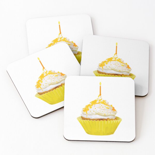Item preview, Yellow Cupcake Birthday Sticker designed and sold by Erin Drazdzinski.