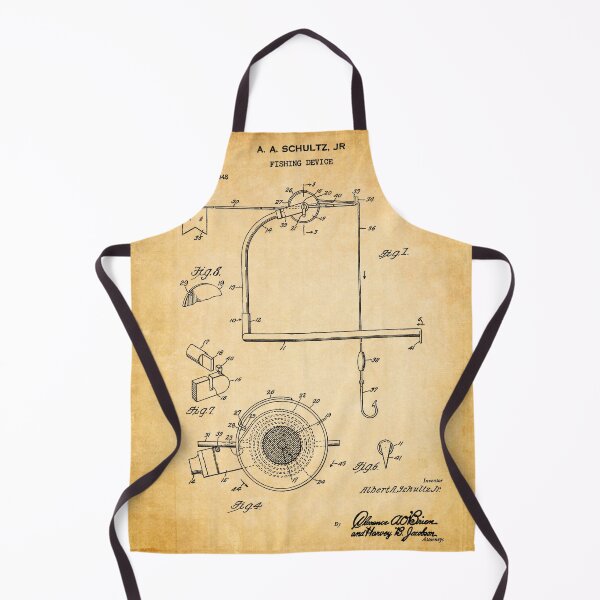 Item preview, Fishing device 1951 patent antique designed and sold by InkedArtPrints.