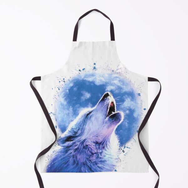 Item preview, Wolf Howling At Moon watercolor designed and sold by DelzStudio.