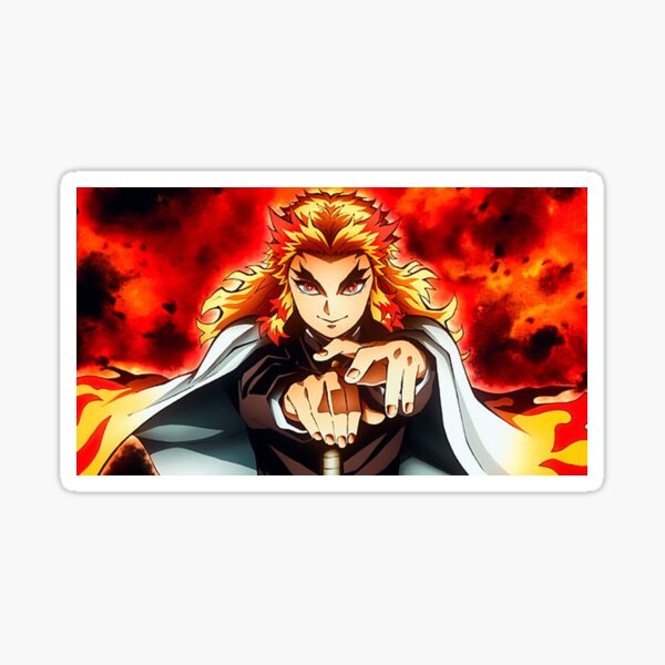 Rengoku Wallpaper Stickers Redbubble