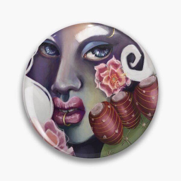 Item preview, Opuntia - Prickly Pear Cactus with Flowers and fruit lowbrow art by Ela Steel designed and sold by elasteel.