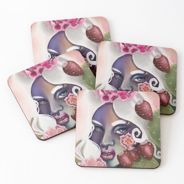 Item preview, Opuntia - Prickly Pear Cactus with Flowers and fruit lowbrow art by Ela Steel designed and sold by elasteel.