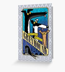 Art Deco Hounds Greeting Card