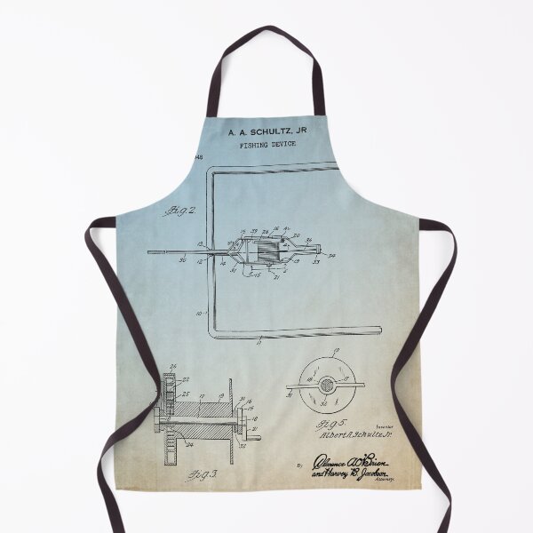 Item preview, Fishing device 1951 patent blue antique 2 designed and sold by InkedArtPrints.