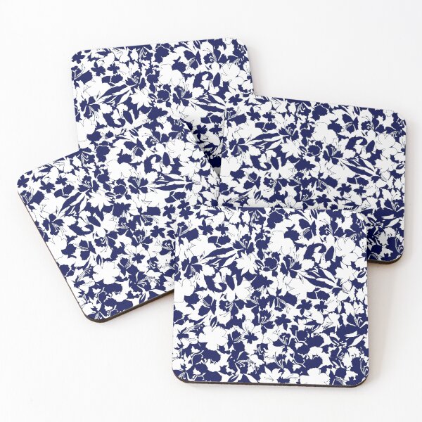 Item preview, White and blue flower pattern designed and sold by NekoTshirt.