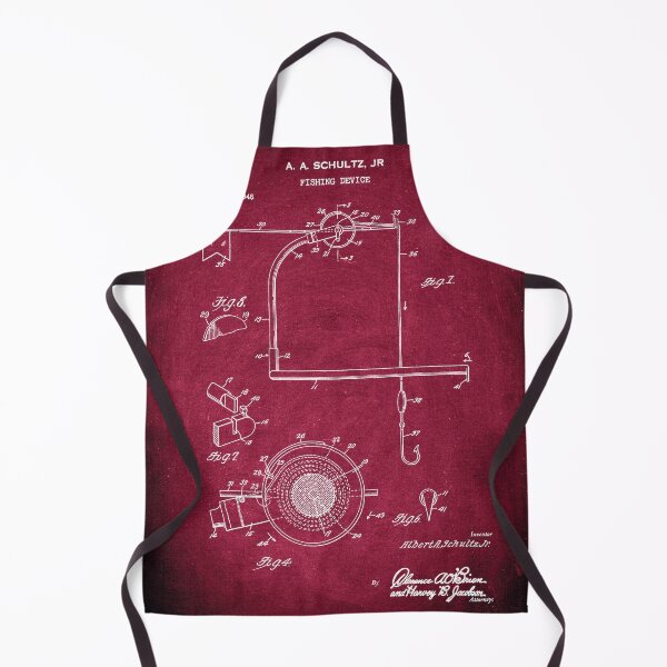 Item preview, Fishing device 1951 patent burgundy chalkboard designed and sold by InkedArtPrints.