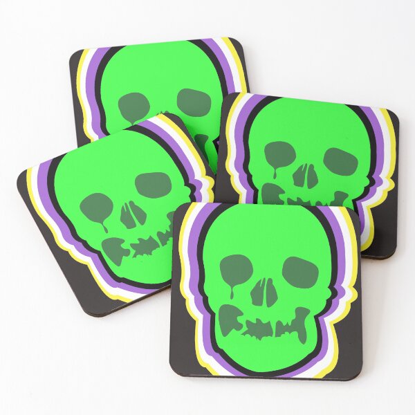 Item preview, Non-Binary Pride Skull  designed and sold by WorldOfRey.